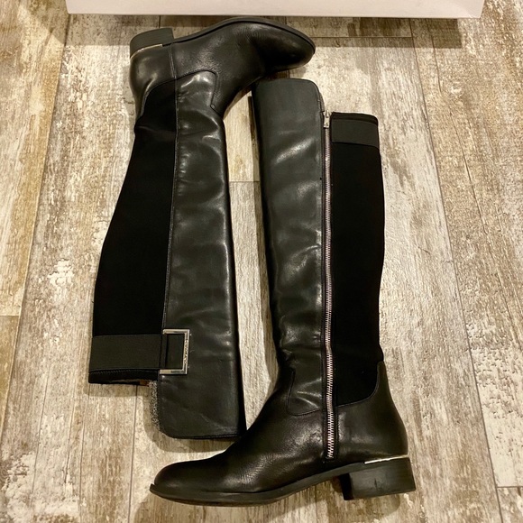 calvin klein francine leather tall boots